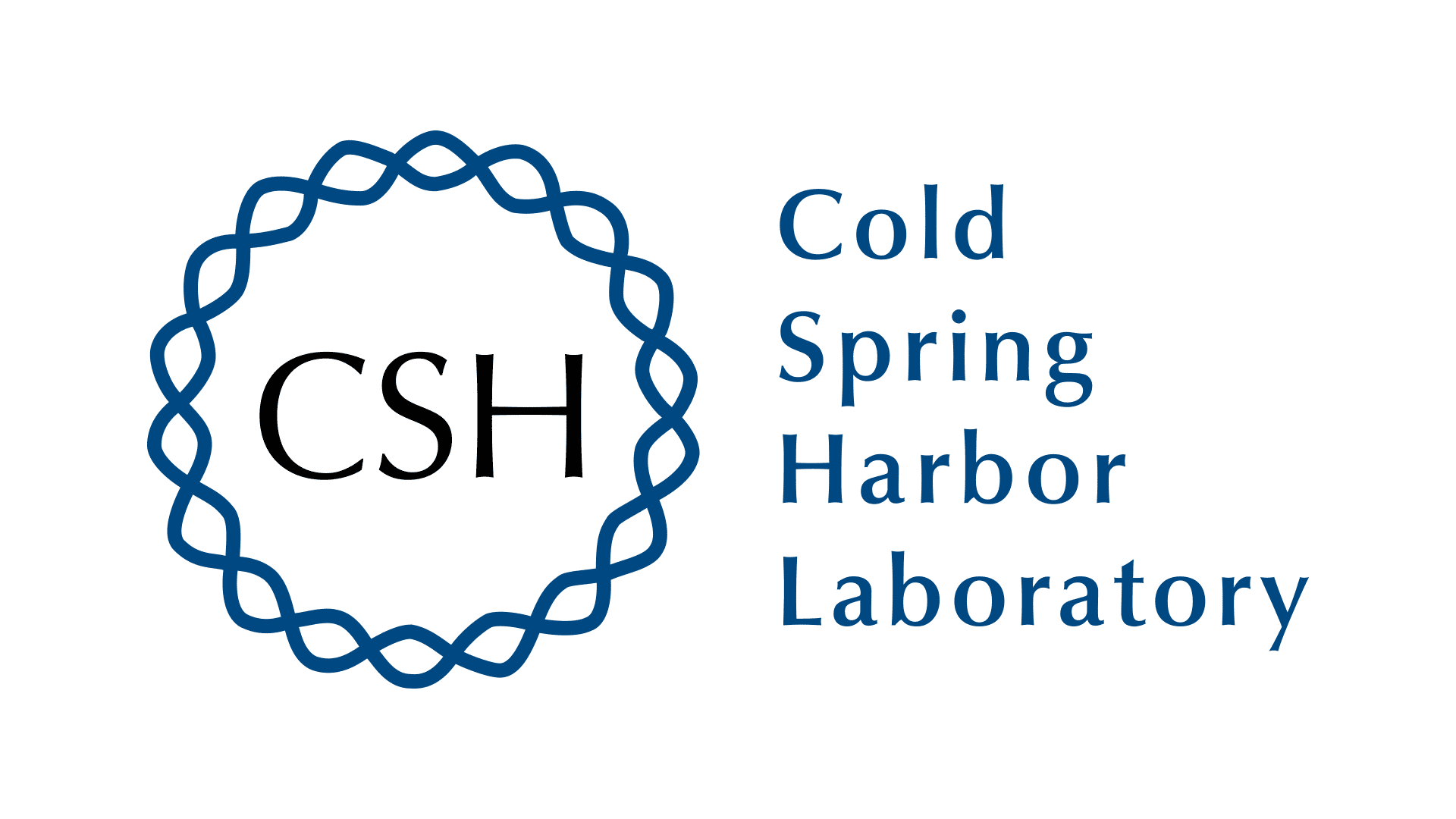 graphic of Cold Spring Harbor Laboratory logo blue text on white background